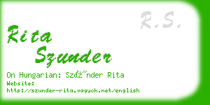 rita szunder business card